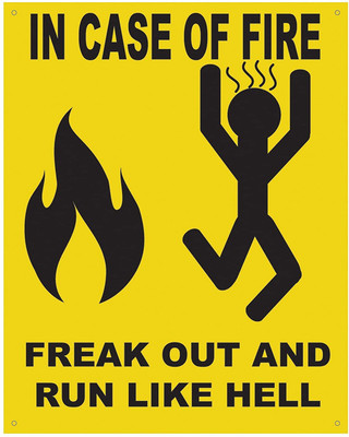 Digi2cart FIRE CAUTION WARNING CUM WALL STICKER Emergency Sign(Reflective Sign)