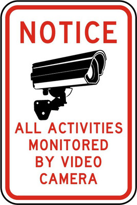 Digi2cart SECURITY CAM CAUTION WALL STICKER Emergency Sign(Reflective Sign)