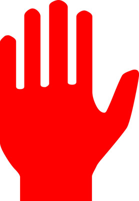 Digi2cart HAND SIGN CAUTION STICKER Emergency Sign(Reflective Sign)