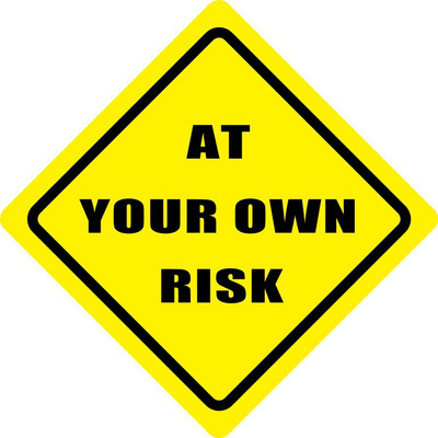qthinfra AT OWN RISK CAUTION WARNING STICKER Emergency Sign(Reflective Sign)