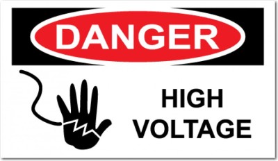 qthinfra HIGH VOLTAGE WARNING Emergency Sign(Reflective Sign)