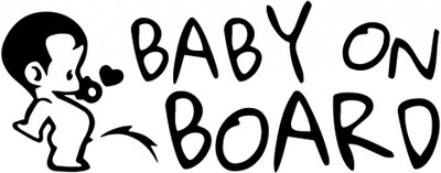 qthinfra BABY ON BOARD CAUTION WARNING CUM WALL STICKER Emergency Sign(Reflective Sign)