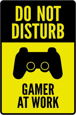 Digi2cart GAMER CAUTION WARNING STICKER Emergency Sign(Reflective Sign)