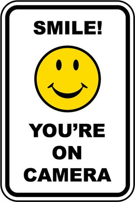 Digi2cart SECURITY CAM CAUTION WALL STICKER Emergency Sign(Reflective Sign)
