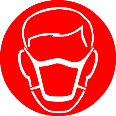 Digi2cart MASK CAUTION WARNING STICKER Emergency Sign(Reflective Sign)
