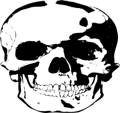 Digi2cart SKULL CAUTION STICKER Emergency Sign(Reflective Sign)