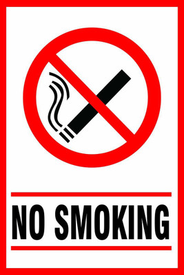 qthinfra NO SMOKING CAUTION WARNING Emergency Sign(Reflective Sign)