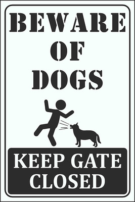 qthinfra BEWARE OF DOGS CAUTION WARNING Emergency Sign(Reflective Sign)