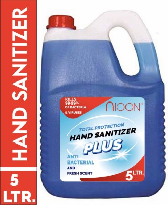 NIOON Liquid Alcohol Based Sanitizer Instantly To Kills Germs And Viruses Protection Without Water with Triple Action Formula  Hand Sanitizer Can (5 L)