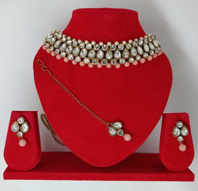 CATALYST Alloy Gold-plated Silver, Pink Jewellery Set(Pack of 1)