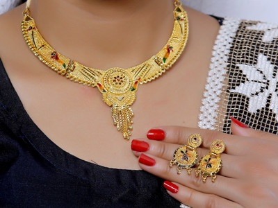 Laksh Alloy Gold-plated Multicolor Jewellery Set(Pack of 1)