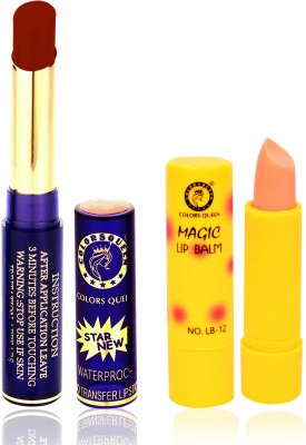 COLORS QUEEN No – Transfer Star New Lipstick & Get 1 Magic Lip Balm(Indian Red, 2.4 g)