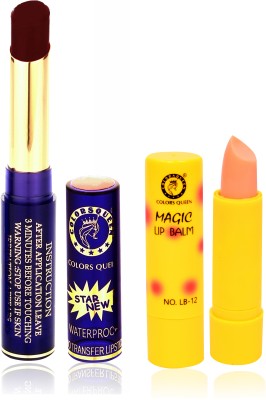 COLORS QUEEN No – Transfer Star New Lipstick & Free Magic Lip Balm(Royal Mahroon, 2.4 g)