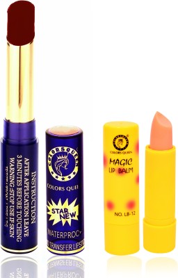 COLORS QUEEN No – Transfer Waterproof Lipstick & Get 1 Magic Lip Balm(Bridal Mahroon, 2.4 g)