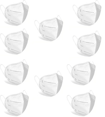 GOLDINKS N95 Cotton Reusable Washable Face Mask Anti Air Pollution Anti Dust Face Mask With 5 Layer For Men Women (White, Without Valve, Pack of 10) N95 Water Resistant, Reusable, Washable(White, L, Pack of 10) Flipkart