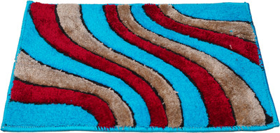 SWAGAT Polyester Door Mat(Light Blue, Maroon, Grey, Medium)