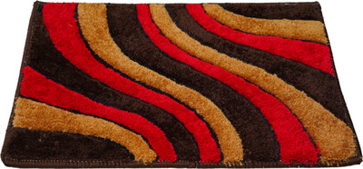 SWAGAT Polyester Door Mat(Coffee, Yellow, Red, Medium)