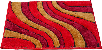 SWAGAT Polyester Door Mat(Red, Yellow, Maroon, Medium)