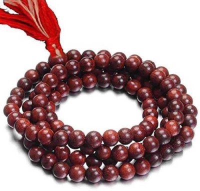 YouthPoint Red Color Chandan Sandalwood Scented Mala For Japa Wood Chain Wood Chain Beads Wood, Alloy Necklace