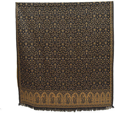 SUMEDH handcrafts Acrylic Woven Women Shawl(Black, Beige)