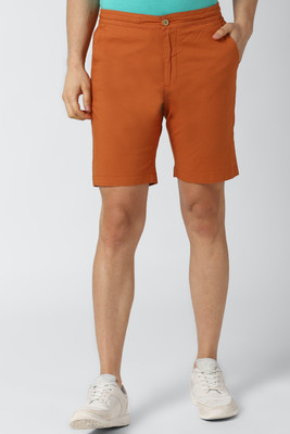 PETER ENGLAND Solid Men Orange Regular Shorts