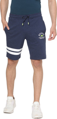 Spykar Solid Men Blue Regular Shorts
