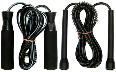 HRS Skipping Rope Ball Bearing Free Style Combo ( Pack of 2) Ball Bearing Skipping Rope(Black, Length: 270 cm)