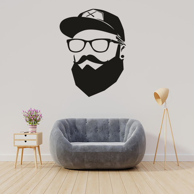 Digi2cart 120 cm BEARD MAN Self Adhesive Sticker(Pack of 1)
