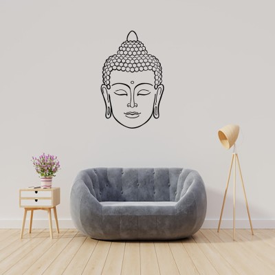 qthinfra 120 cm BUDDHA, YOGO, SLIENCE Self Adhesive Sticker(Pack of 1)