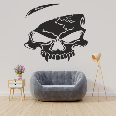 BUSY2BUY 70 cm SKULL Self Adhesive Sticker(Pack of 1)