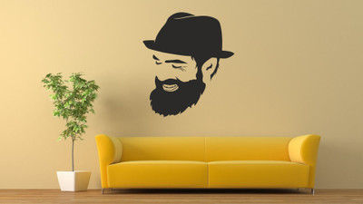 Digi2cart 120 cm BEARD MAN Self Adhesive Sticker(Pack of 1)