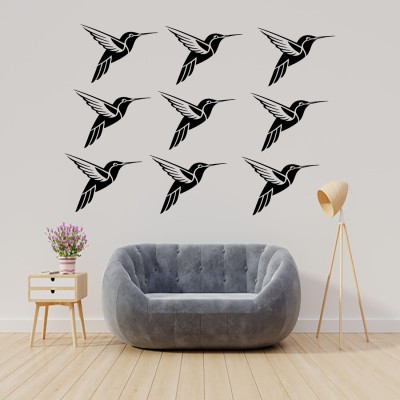 BUSY2BUY 70 cm pigeon pack of 9 20cm height each Self Adhesive Sticker(Pack of 1)