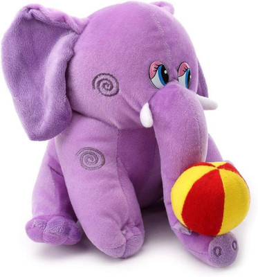 Tickles Elephant with Ball 10 inch Purple Tickles Soft Toys