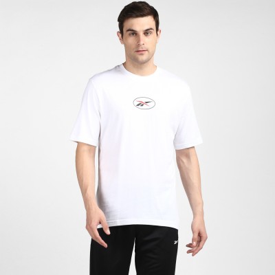 REEBOK CLASSICS Printed Men Round Neck White T-Shirt