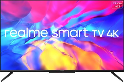 realme 108 cm (43 inch) Ultra HD (4K) LED Smart Android TV with Handsfree Voice Search and Dolby Vision &...