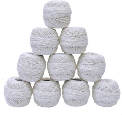 LUCASI Whte Cotton Thread(55 m Pack of10)