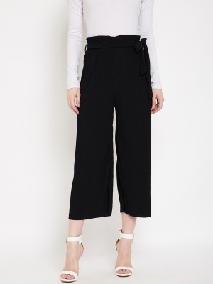 Camey Regular Fit Women Black Trousers