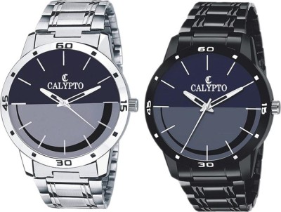 CALYPTO Combo of 2 Multi color Dial & Stainless Steel Chain Wrist Watch for Boys Analog Watch  - For Men
