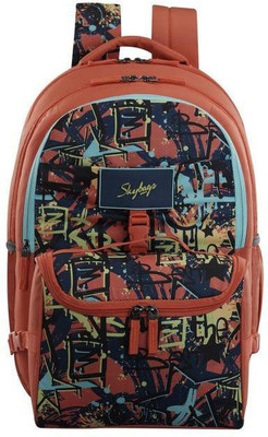 skybags pixel plus 04 orange backpack