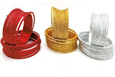 Soniaa Creation Metal Gold-plated, Silver Bangle Set(Pack of 36)