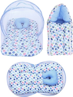 Miss & Chief by Flipkart Polycotton Bedding Set(Blue, 1 Mattress With Mosquito Net, 1 Pillow, 1 Sleeping Bag)