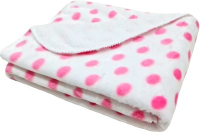 BRANDONN Polka Crib Crib Baby Blanket for  AC Room(Poly Cotton, Crystal Pink)