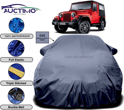 AUCTIMO Car Cover For Mahindra Thar (With Mirror Pockets)(Grey)