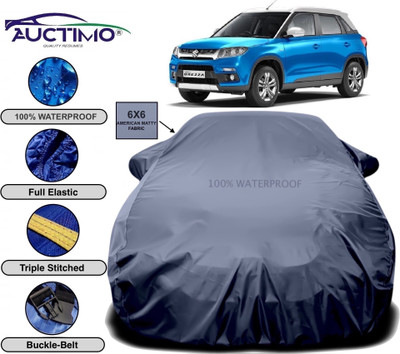 AUCTIMO Car Cover For Maruti Suzuki Vitara Brezza (With Mirror Pockets)(Grey)