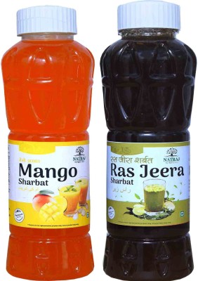 NATRAJ The Right Choice Mango Sharbat & Jal Jeera Sharbat Syrup (Pack of 2 x 750 ml Bottle)(2 x 375 ml)