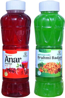 NATRAJ The Right Choice Anar Sharbat & Brahmi Badam Sharbat Syrup (Pack of 2 x 750 ml Bottle)(2 x 750 ml)