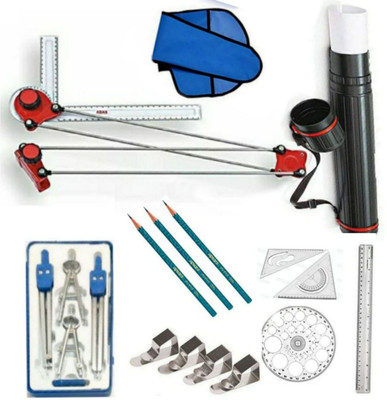 Book birds Mini Drafter Contains Sheet Container Tube, Scales, Procircle, Set Square and Board Clips with Roller Scale for Engineering Drawing Students, Architect, Artist Drafting Compass Set(Number of 11) Book birds Mini Drafter Contains Sheet Container Tube, Scales, Procircle, Set Square and Board Clips with Roller Scale for Engineering Drawing Students, Architect, Artist Drafting Compass Set(Number of 11)
