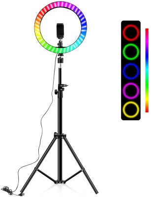 Auslese 10Inch RGB Ring Light with Stand Phone Holder Dimmable Selfie Ring...