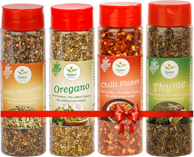 Chefast Pasta Seasoning Red Chilli Flakes , Thyme & Oregano Flakes Pizza Pasta Seasoning Combo Pack In Sprinkler Bottle (215 g)(215 g)