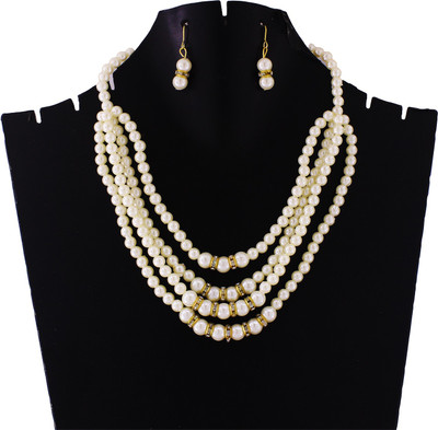 Guarantee Ornament House Fabric White Jewellery Set(Pack of 1)